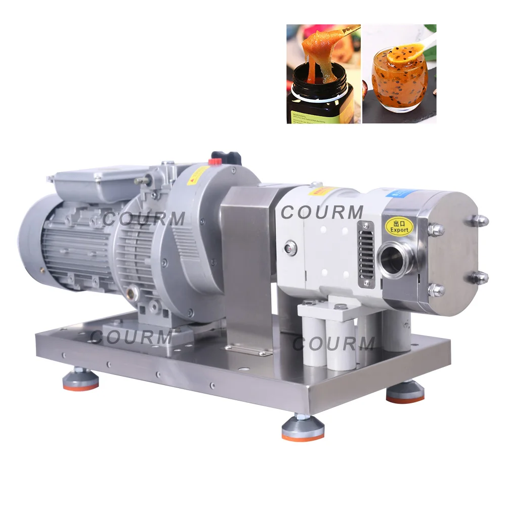 Sanitary Tri Clamp Rotor Transfer Lobe Pump high Viscosity Rotor Lobe Pump Chocolate Ketchup Pastes Transfer Pump With Trolley