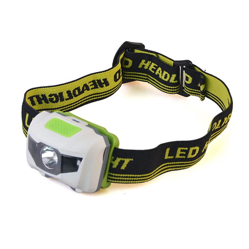 Dual-Color White Red Light Head Torch 3 LED Head Lamp Headlamp with AAA Batteries for Camping