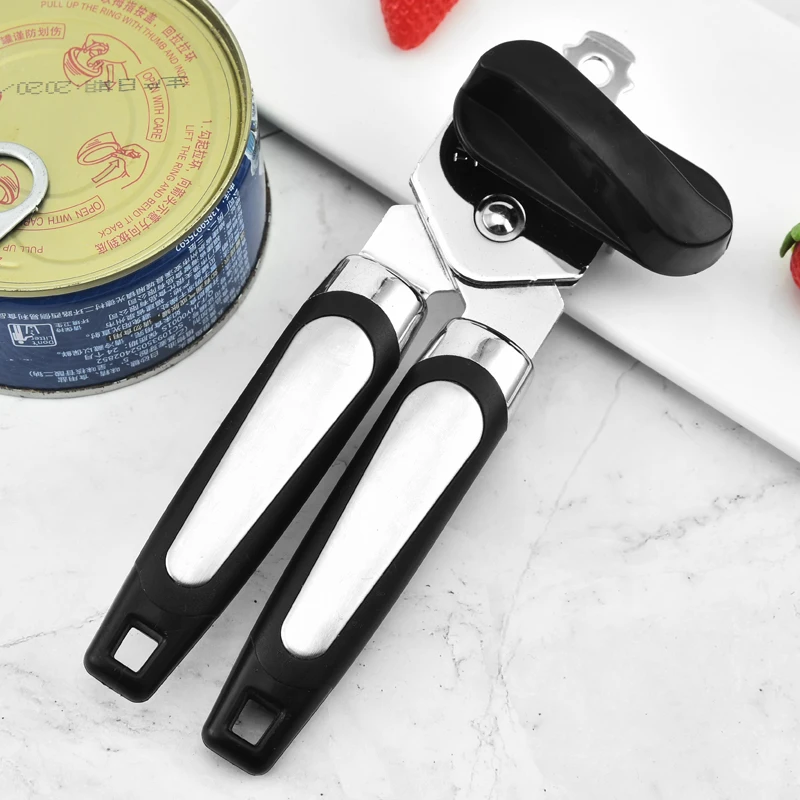 Can Opener Manual Handheld Can Opener Good Grips Anti-slip Hand Grip Stainless Steel Sharp Blade with Large Turn Knob