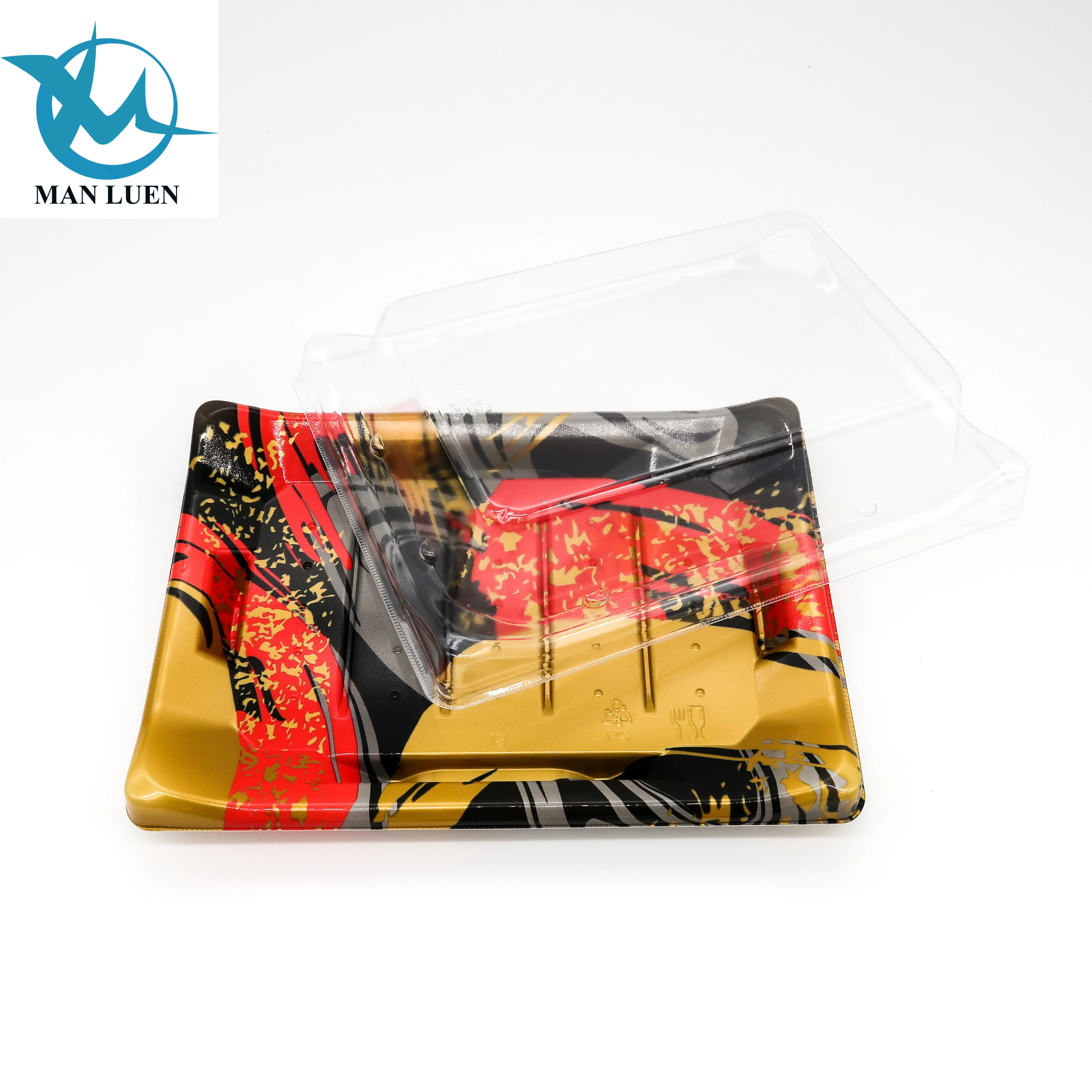 Chinese manufacturers supply directly disposable different color sushi box with lip