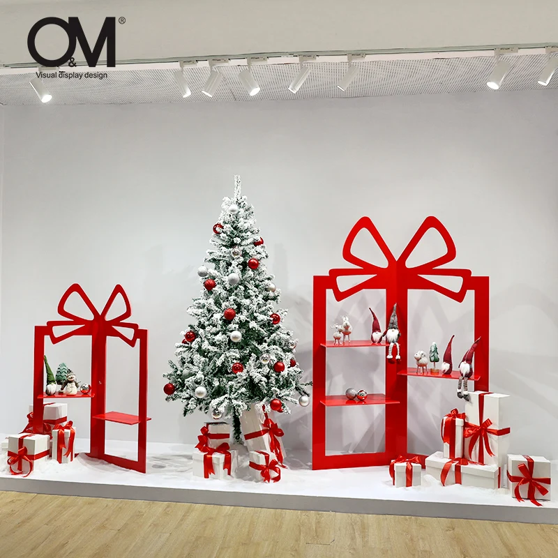 O&M Display Design Store Display Showcase Retail Christmas Decorations Stores Window Display Props Shop Window Decoration