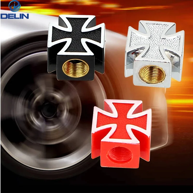 Universal Bicycle Motorcycle Car Styling Tire Air Valve Cap Covers Car Wheel Tyre Stem Air Caps Cross Style