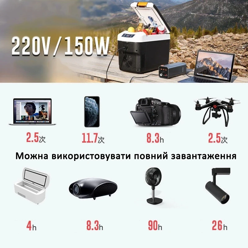 L40 220V AC150W portable power station 155WH solar generator battery energy storage power outdoor camping UAV camera emergency