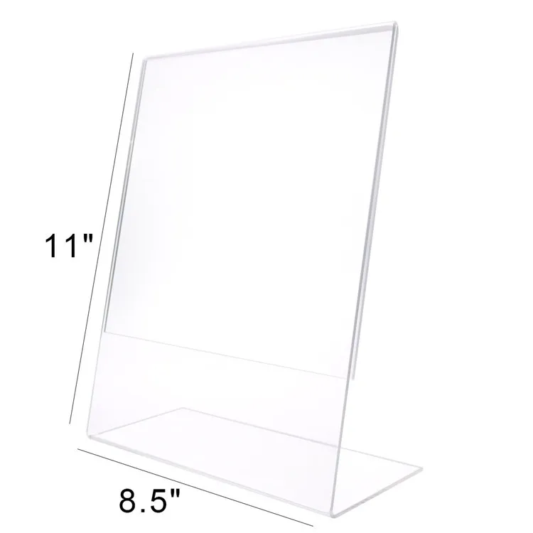 
8.5x11 inch Acrylic Sign Holder Slant-Back Display Ad Frame Table Menu Stand 