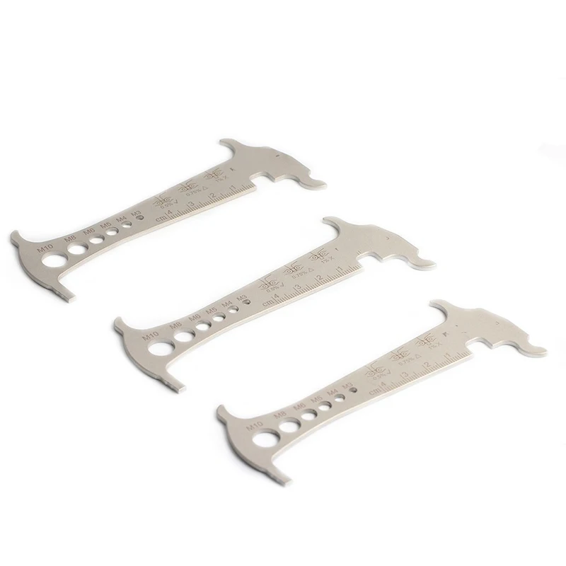 Bicycle Chain Wear Indicator Tool 3 In 1 Chain Checker MTB Road Bike Gauge Tool Wear Gauge Calipers Measuring Screw Chain Hook