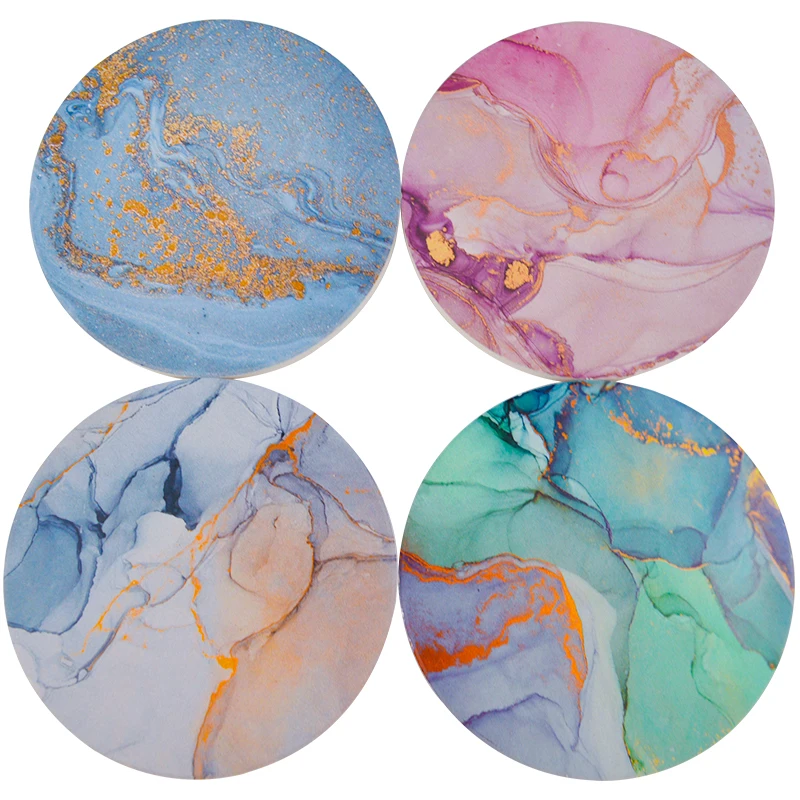 Оптовая продажа, персонализированные керамические Мраморные Подставки Под Напитки