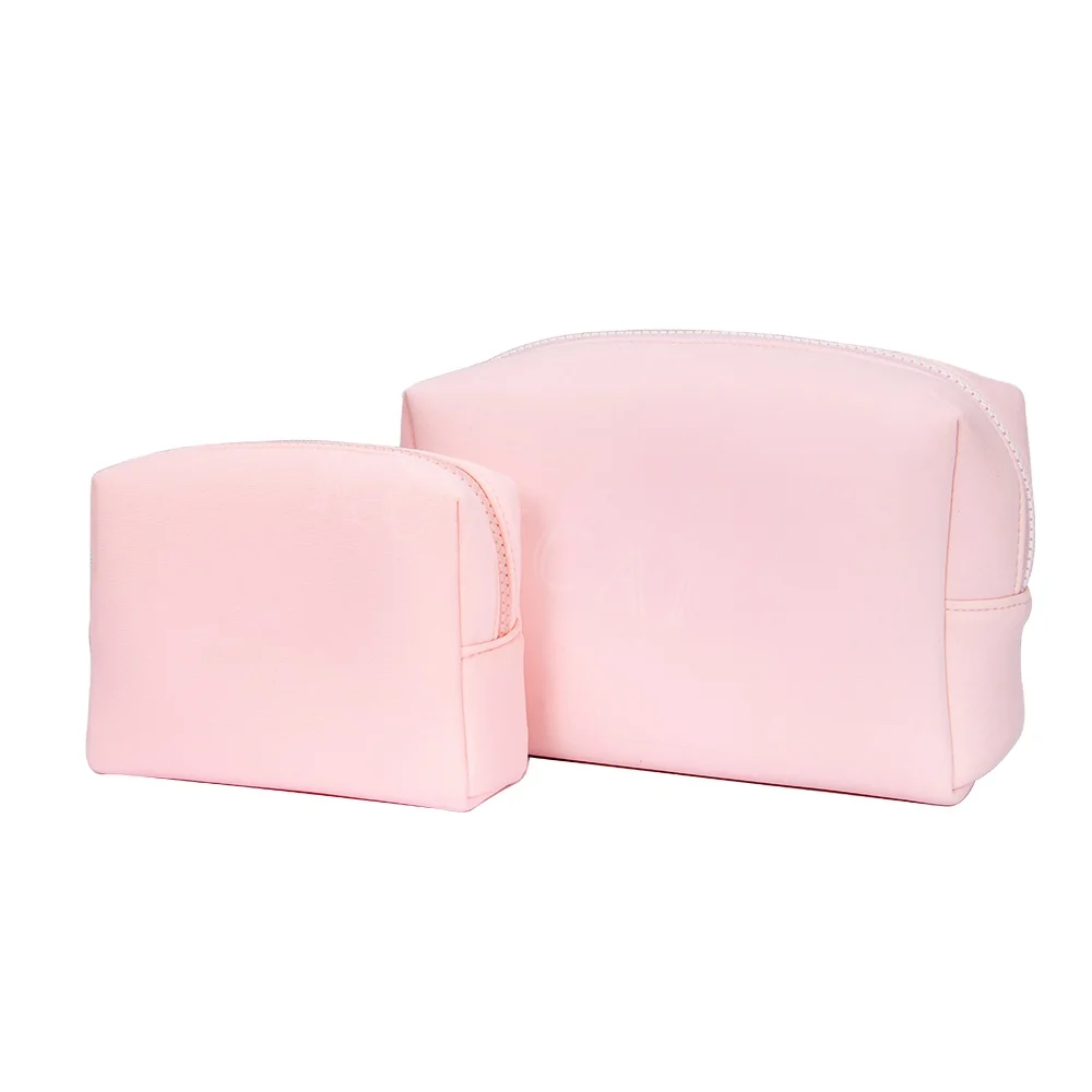 KONCAI Portable Soft Luxury Ladies Pink Cosmetic Bag Set vanity cosmetic beauty makeup  case pouch box bag