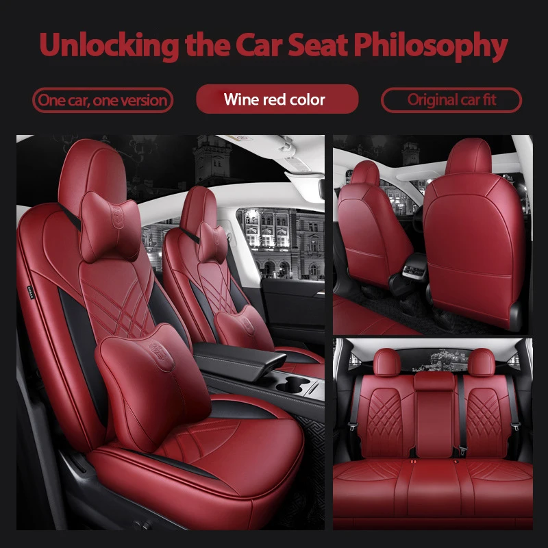 2021 Luxury Car Seat Cover for Tesla Model Y Car Leather Seats Cover Customized Car Accessories for Model 3