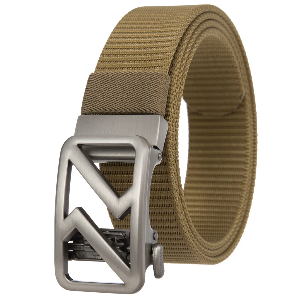 2023 Fashion Men Belt Alloy Automatic Buckle with Nylon Canvas Belt Strap