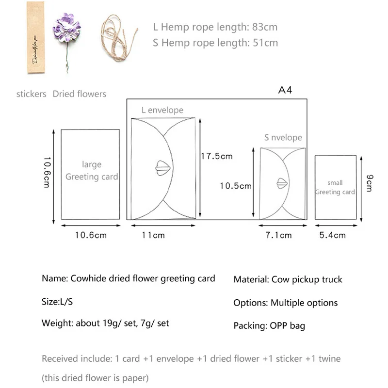 
Dried flower merry christmas greeting card with envelopes kraft paper ODM/OEM handmade creative gift card birthday 