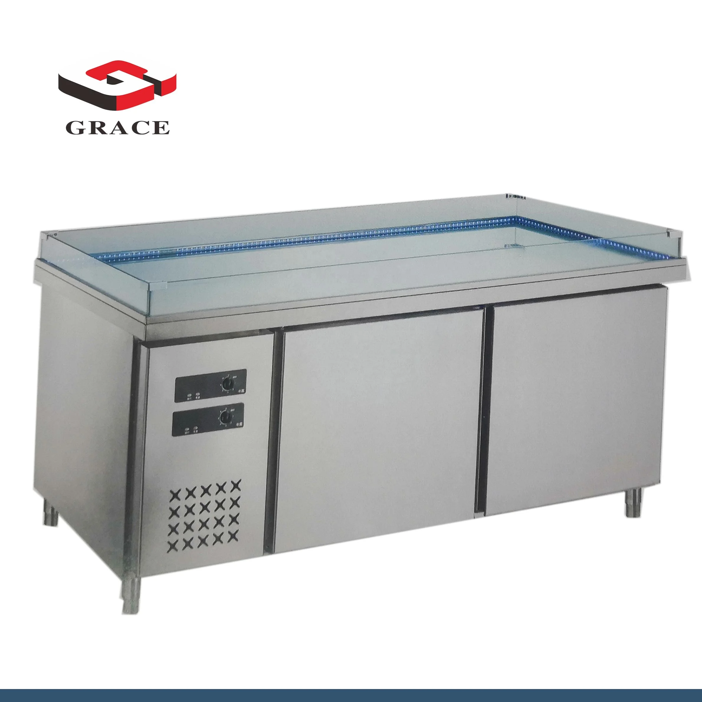  Коммерческий стол для приготовления пиццы GRACE из нержавеющей стали с контейнером
