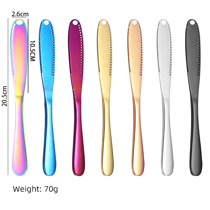 430 Stainless Steel Butter Knife With Holes Butter Spreader Knife - 3 In 1 Bread Jam Cheese Spatula Cream Knife