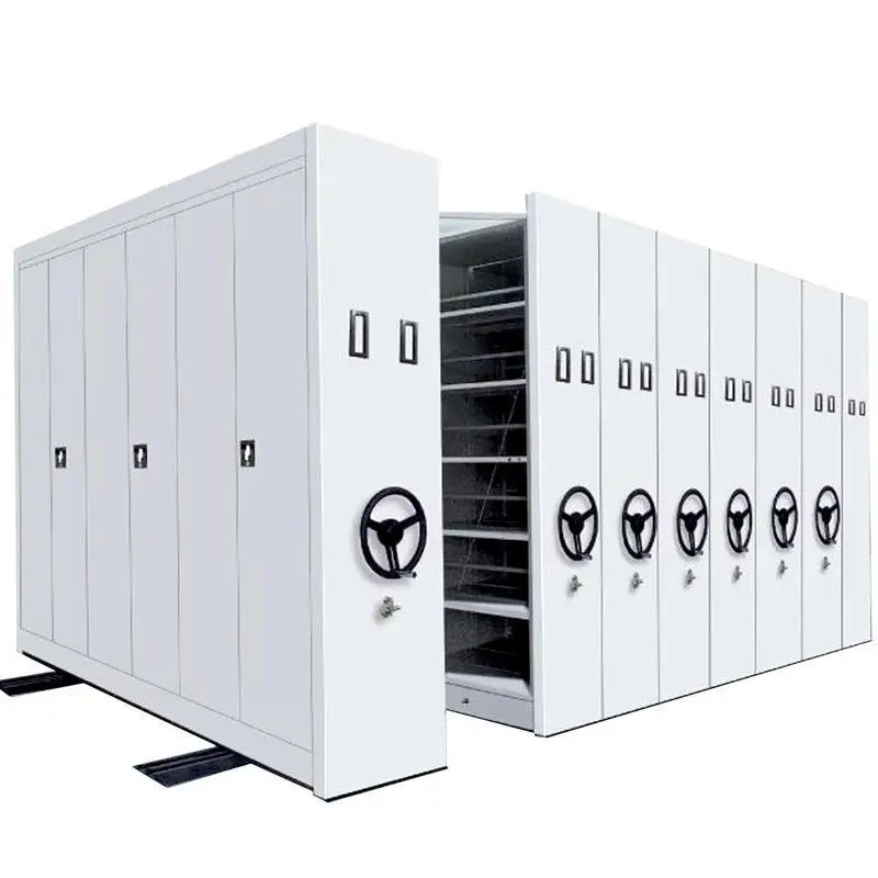 Office Steel Dense Rack Hand Operated Mobile Archive filing Cabinet Office Mobile Storage Cabinet with Shelves