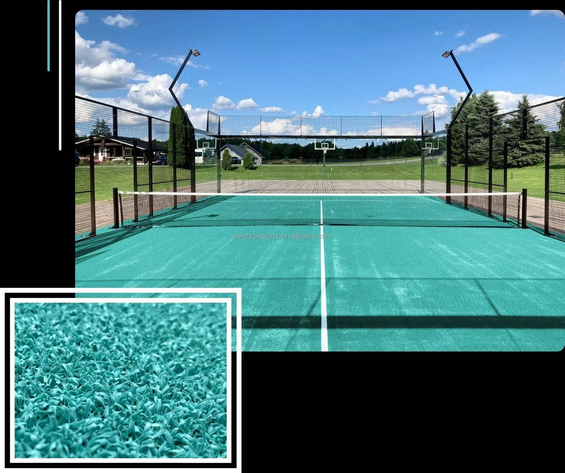 Factory Wholesale Panoramic Padel Court System Tempered Glass Thick Steel Paddle Tennis Court