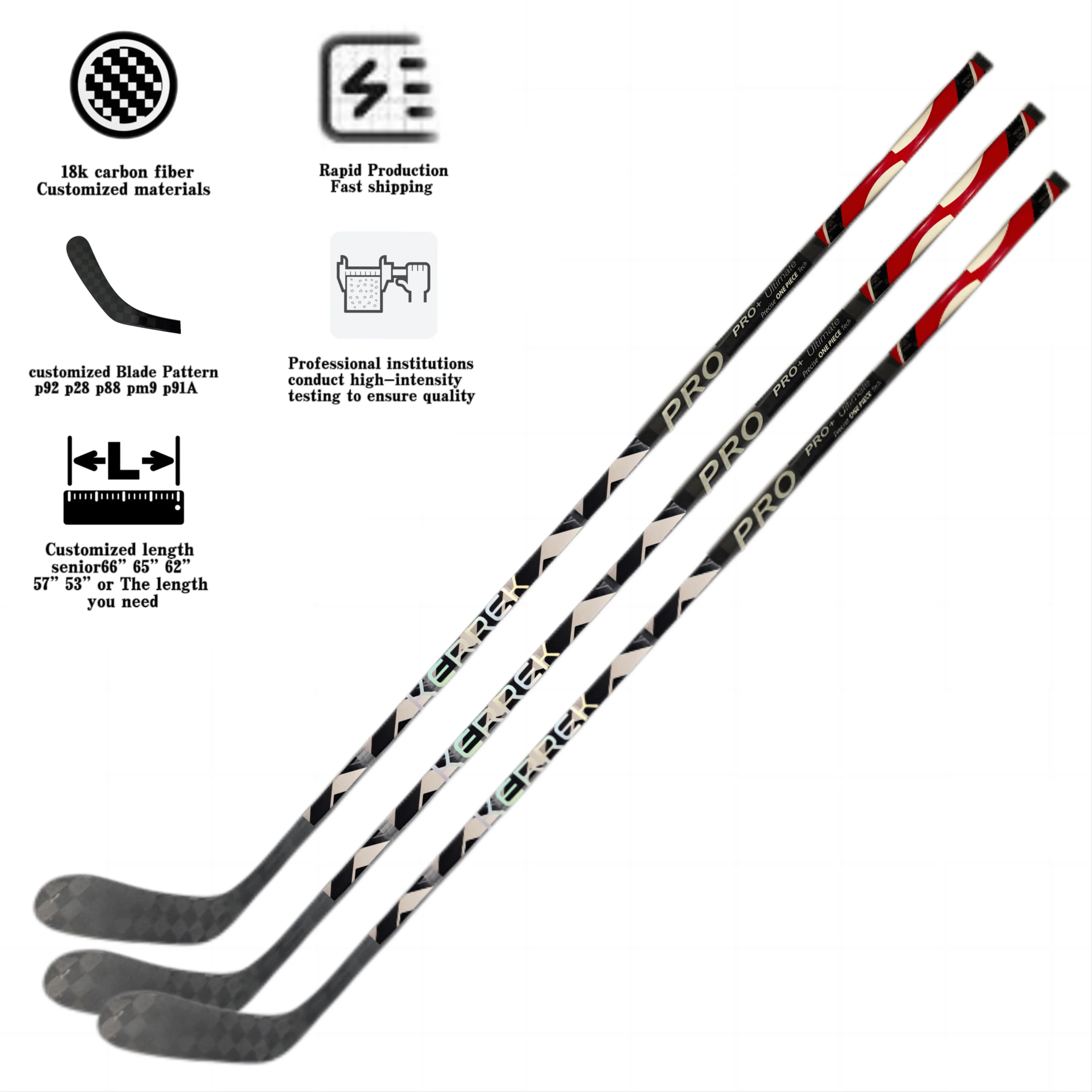 Customized Brand Logo Training Blank Mini Ice Hockey Stick Right Professional Carbon Carbon Fiber Anti Slip Ice Hockey Stick