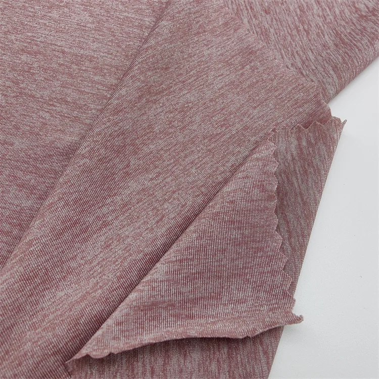 Luxury Competitive Price Fine Fabrics 150Gsm 52% Polyester 41% Nylon 7% Spandex  N/T Melange Knitting Yarn Fabric