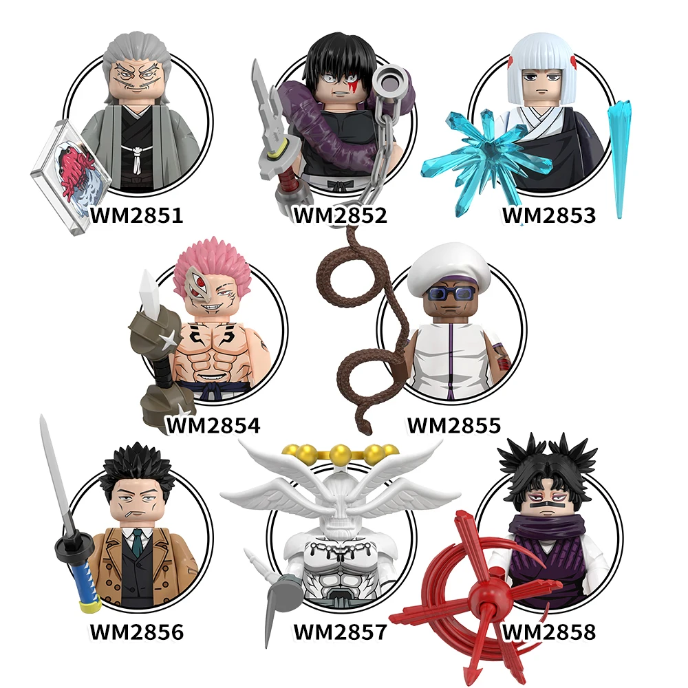 WM6200 Jujutsu  Zenin Naobito Fushiguro Toji Anime Figures Gift Children Juguetes DIY Building Block Sets  Kids Toys
