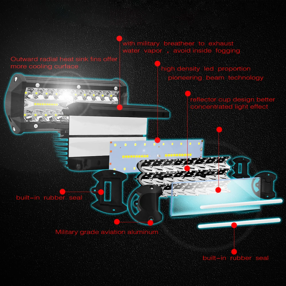 Amazon top 7inch 120W 12V 24V others car light accessories off road light led work light