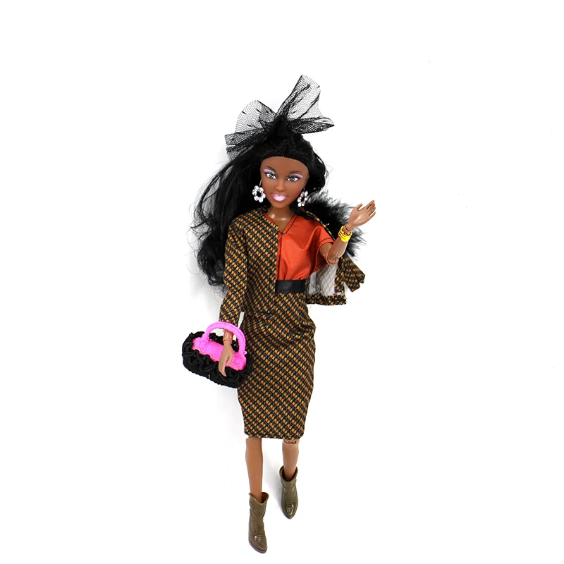 Fashion doll 12.5inch black skin doll 4 style mix african hair doll for kids