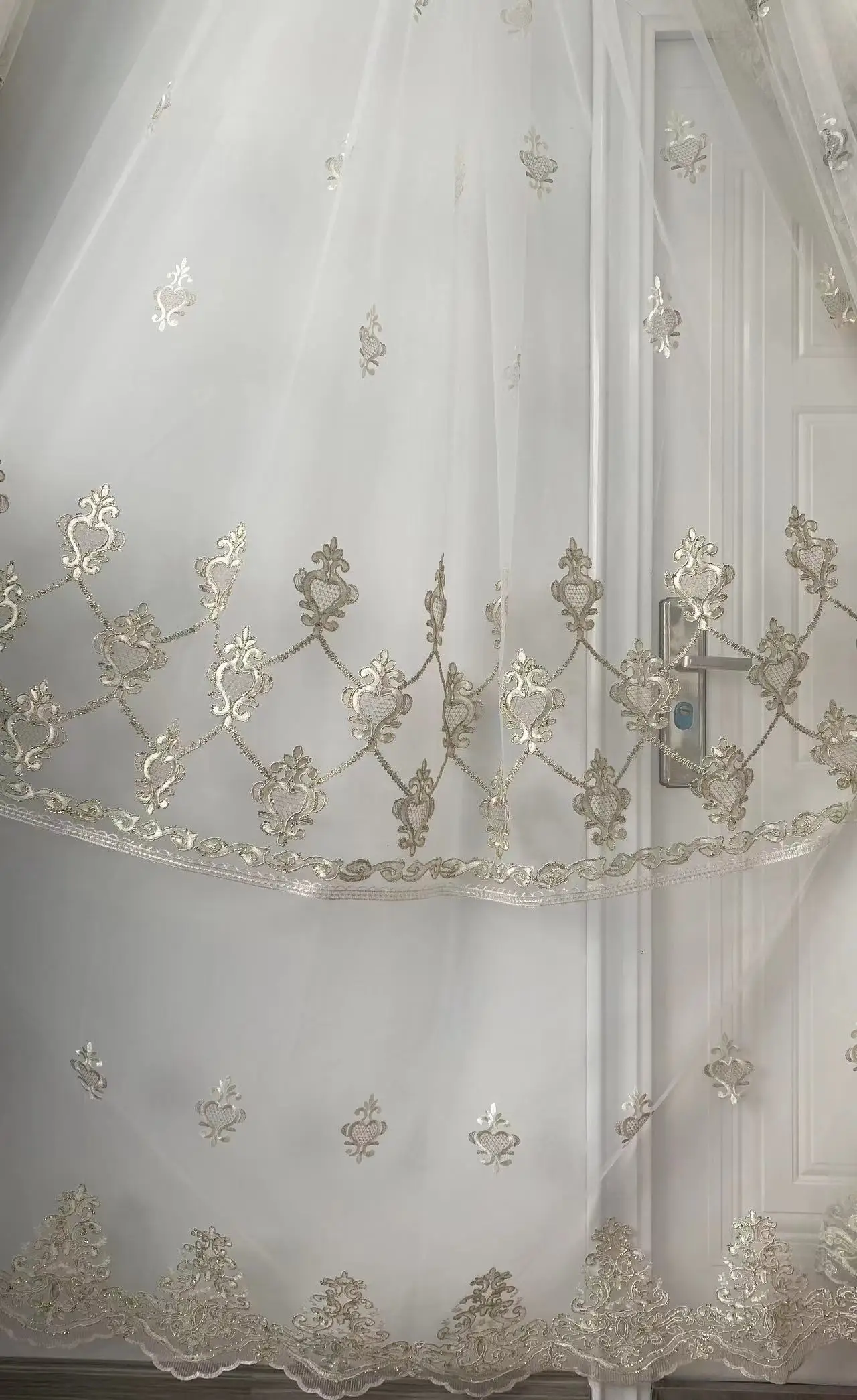 ZHONGHUA  Embroidery Ready Made Curtain Luxury Space Custom Party Accessories Halloween Embroidered Floral Chinese OEM