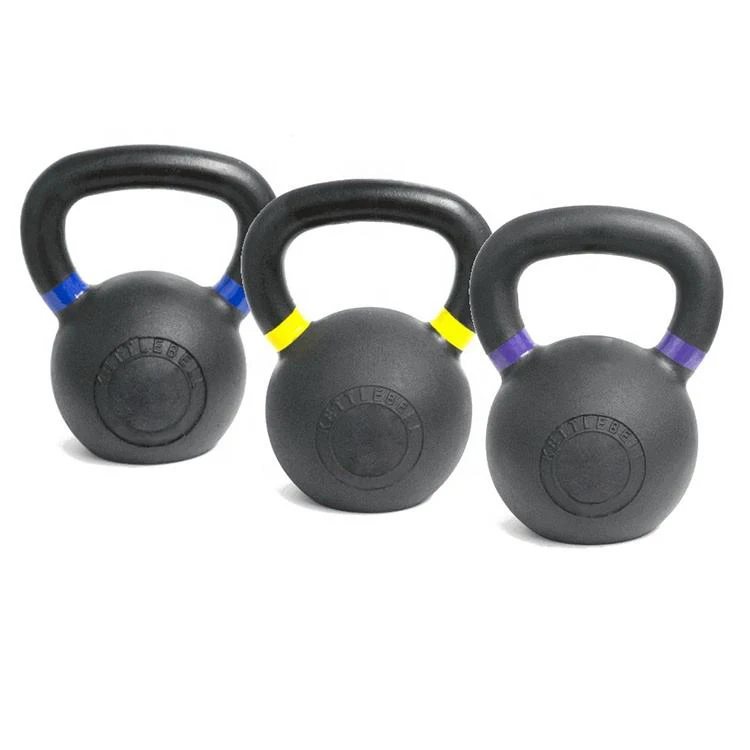 Hot Sale New Style Cast Iron Coated Kettlebell With Color Ring