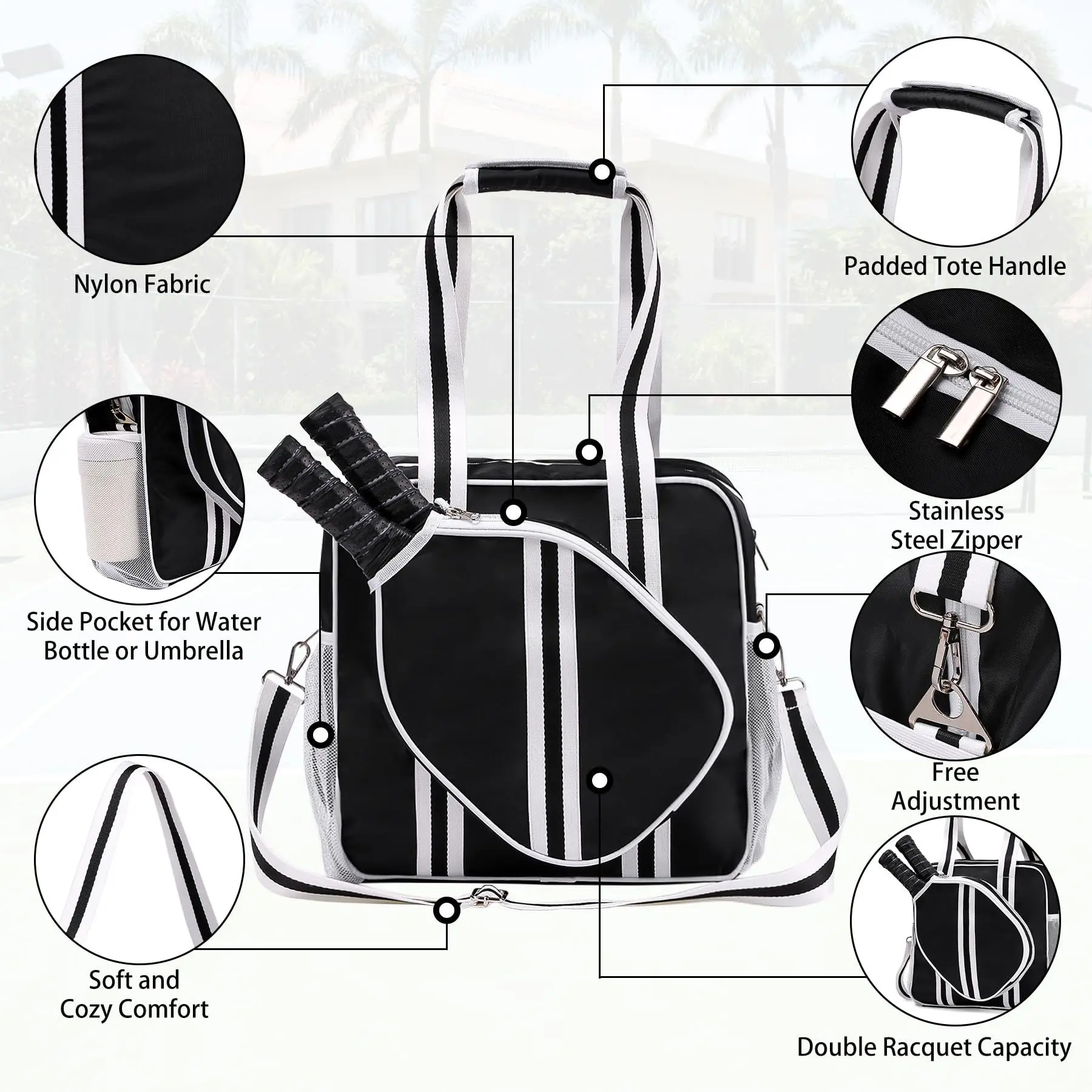 Outdoor Sports Pickle Ball bag Portable Pickleball bag Single Shoulder Racquetball Racket Large Capacity Badminton Bag