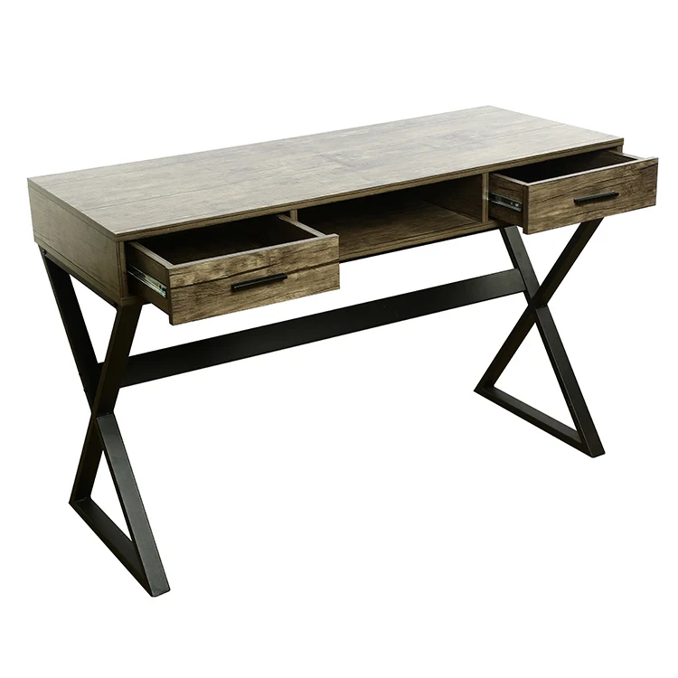 
Multifunctional Wooden customizable Computer Desk PC Laptop Study Writing Table with two Drawers ans shelves Home office desk 