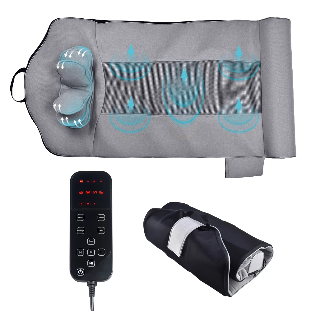 Multi-functions infrared heating massage mattress rolling massage mat and heating massager cushion