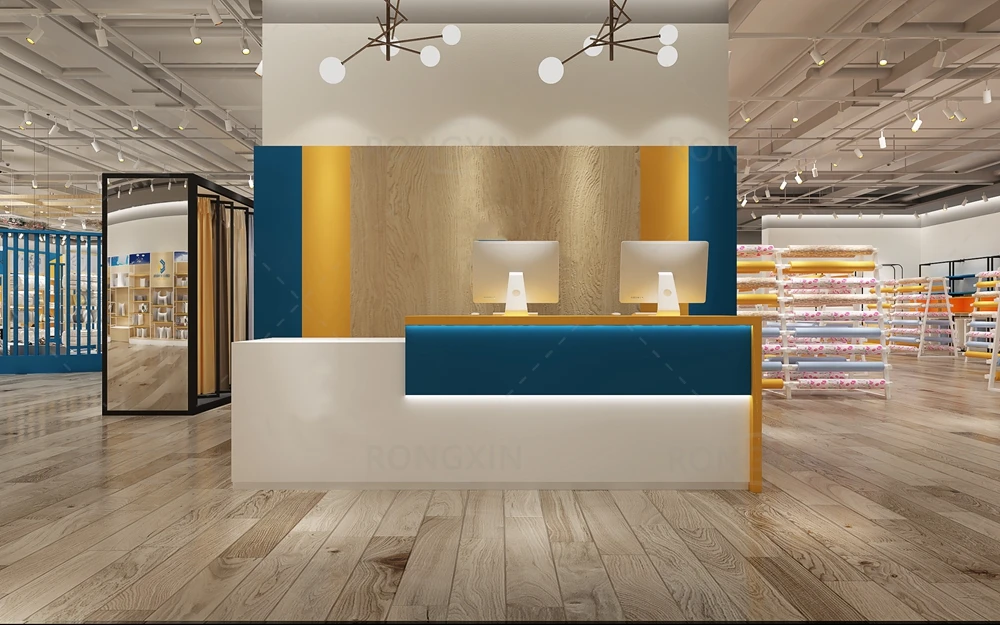 Customized Luxury Department Store Design Furniture Metal Gondola Shelves Household Shop Fitting Wooden Shopping Mall Rack