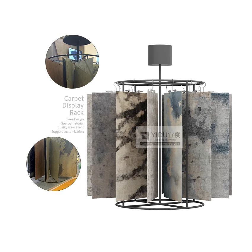 New product tile display rack roller custom quartz sample display rack simple carpet tile display rack floor carpet shelf