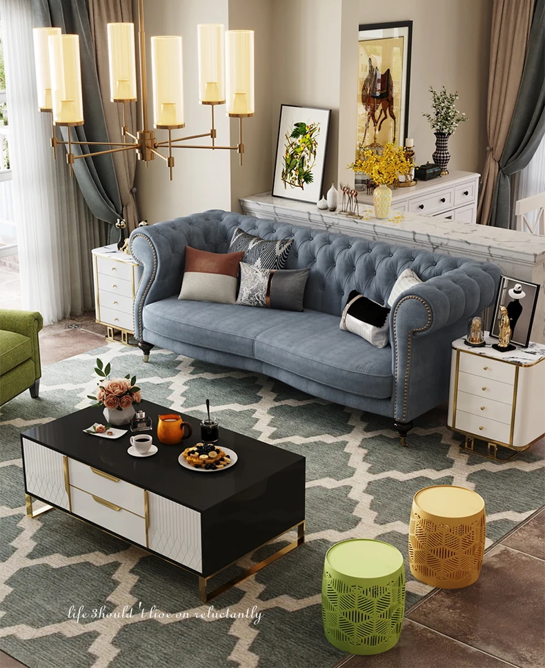 italy Modern furniture top fabric chesterfield sofa