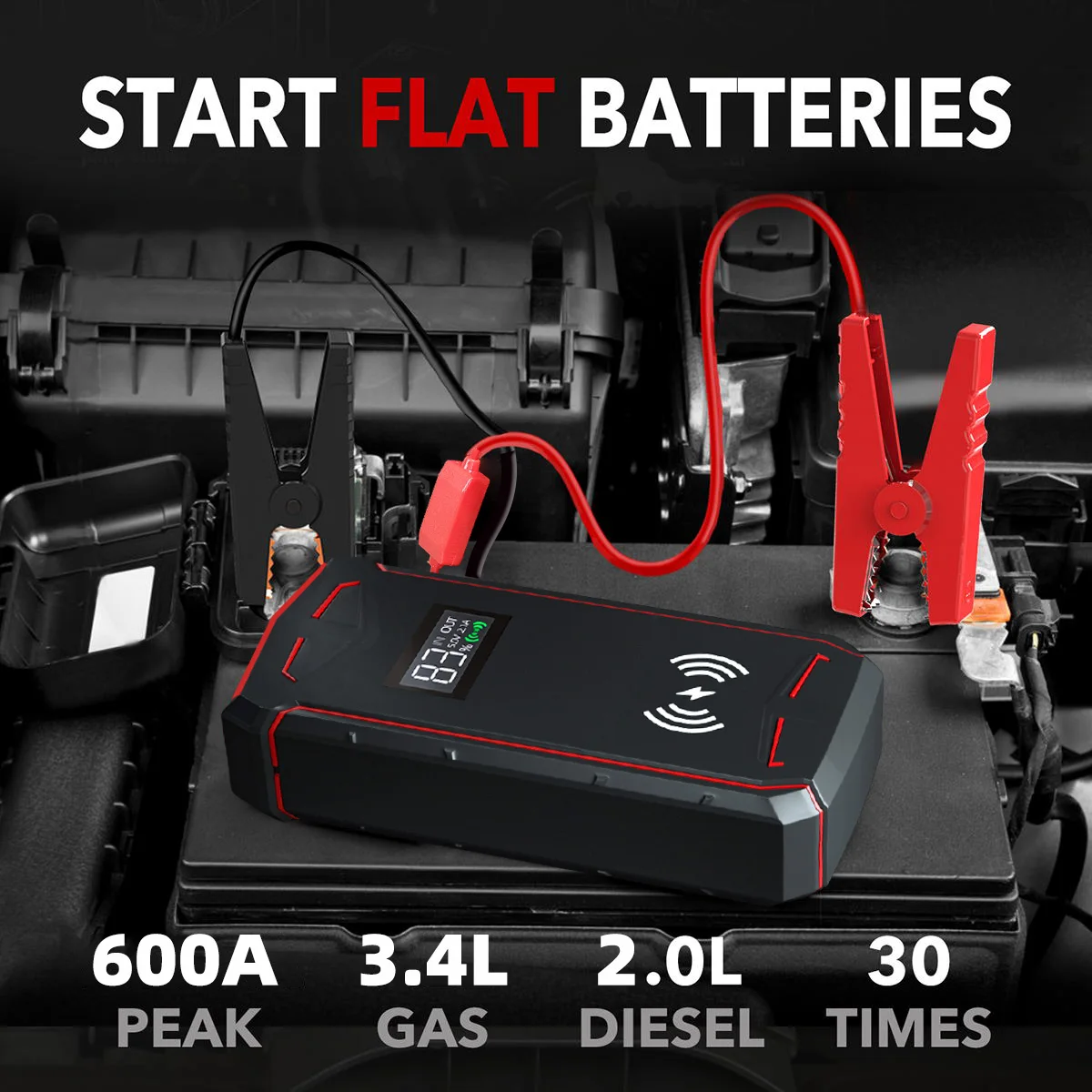 Portable 6V or 12V car battery charger Intelligent smart battery charger