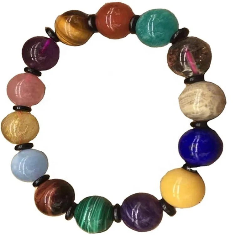 Natural and genuine different gemstone round beads make fashion bracelets make wholesale