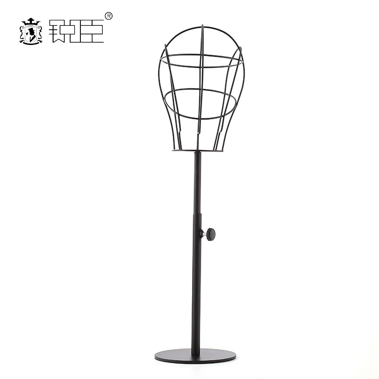 Line Design Adjustable Hat Display Rack Black Powder Coated Metal Stainless Steel Cap Holder Hat Display Stand