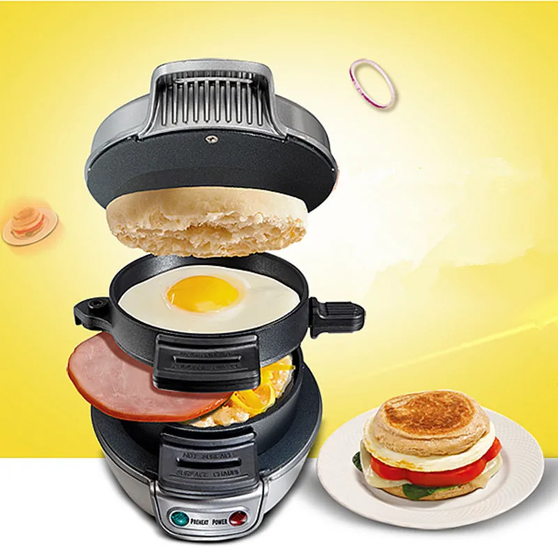 Automatic Burger Press Machine Grill Mini Electric Non Stick Sandwich Maker For Breakfast Cooking