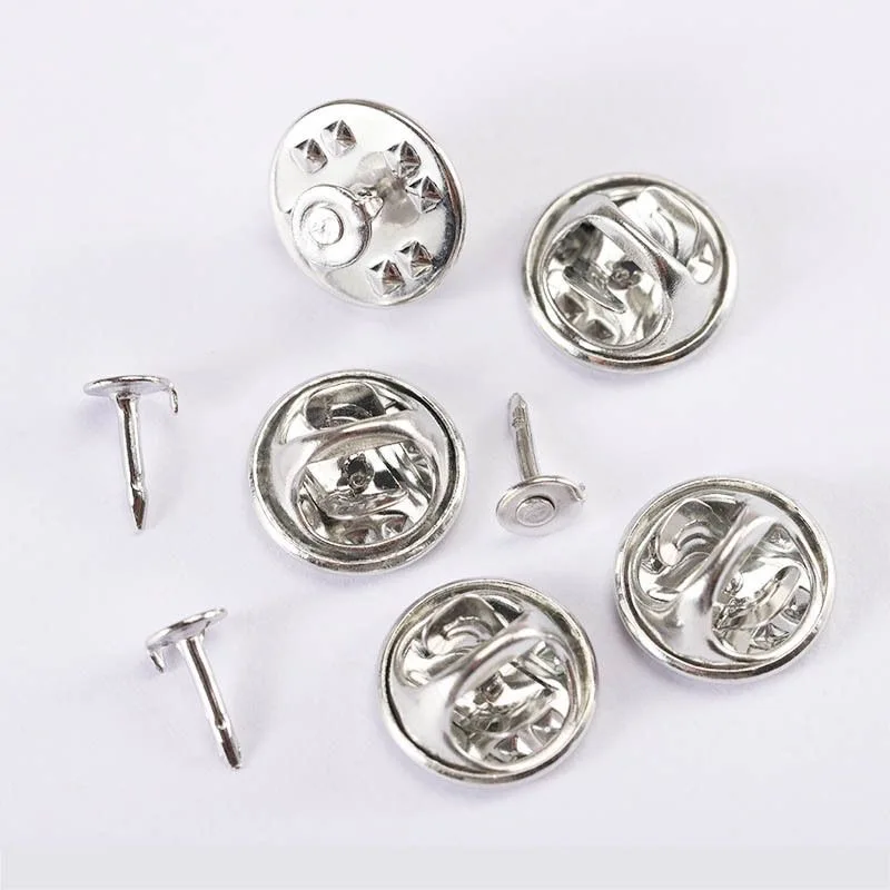 100sets/bag Nail Tie Tack Pin Clutch Butterfly Clasp Brooch Base for Women DIY Jewelry Decoration