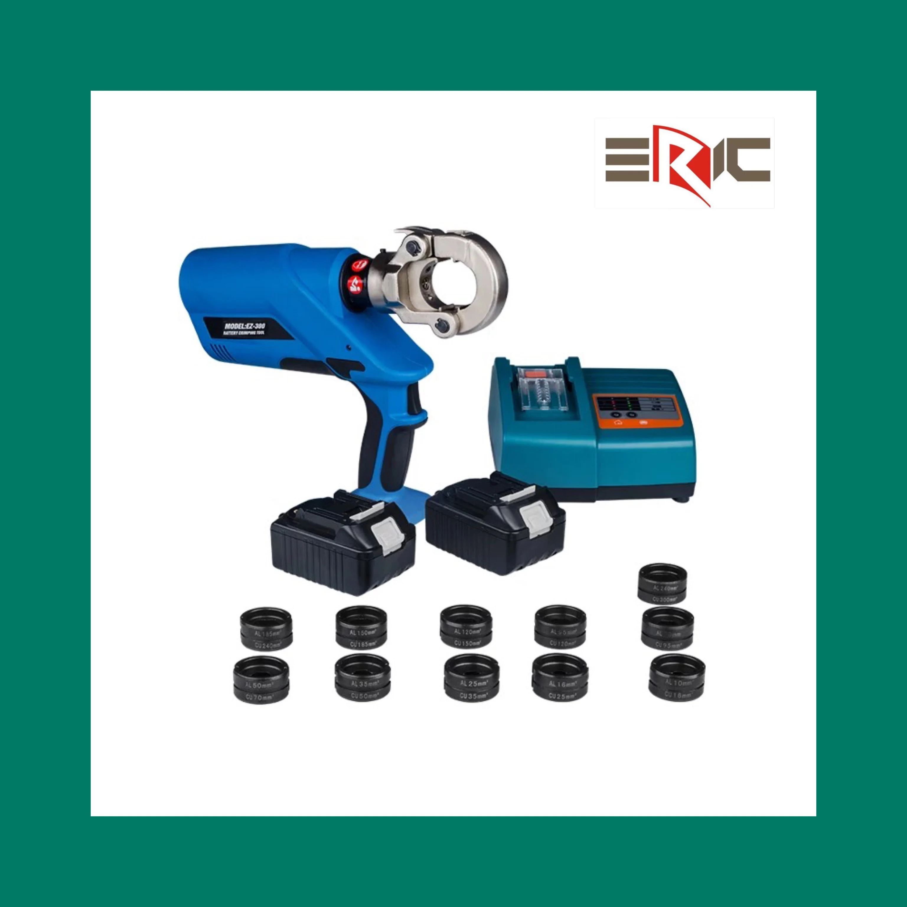 Pro Press 16-300m Battery Hydraulic Plier Machine Electric Hydraulic 11 Dies Cable Lug Terminal Wire Crimping Tool Cutting Steel