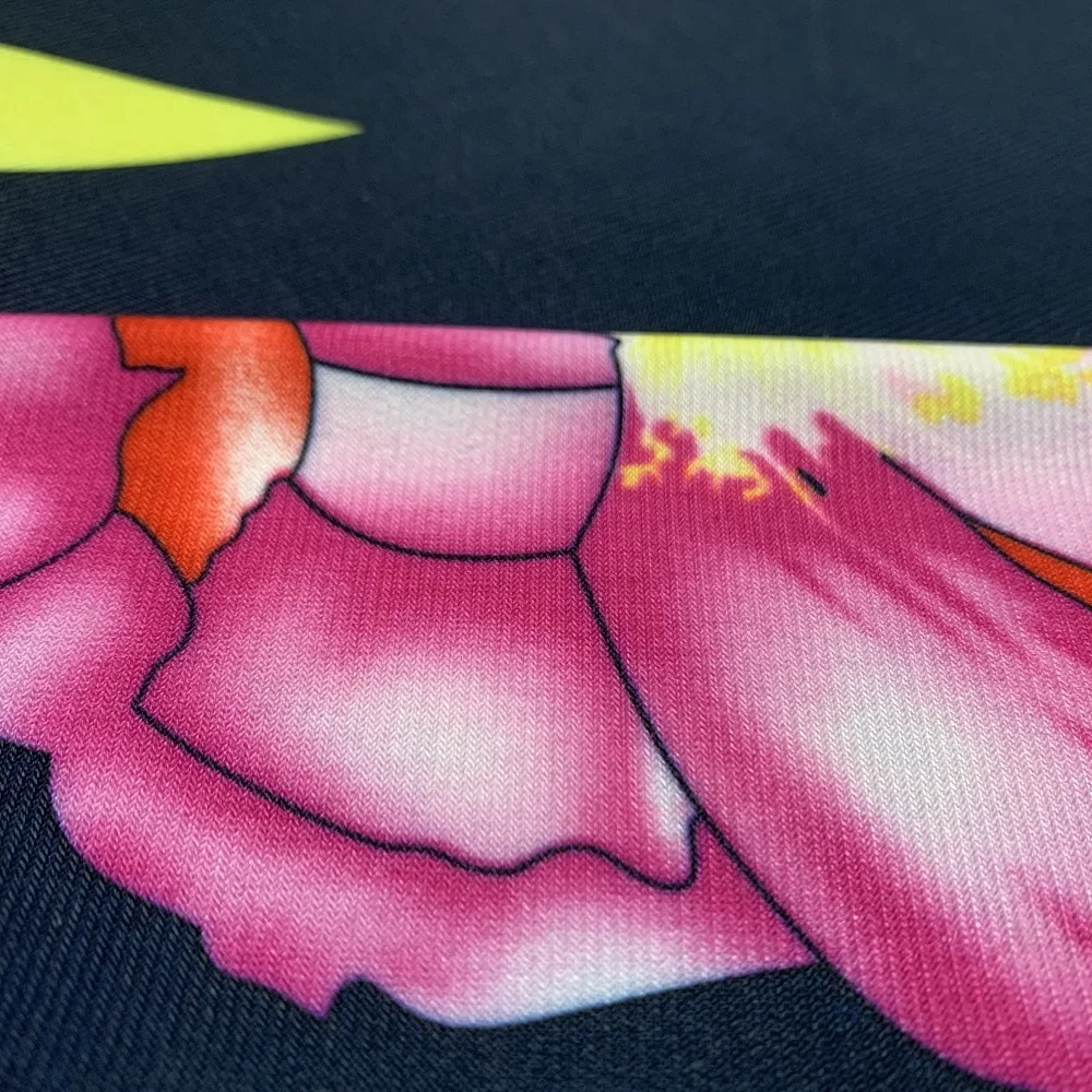 2024 Shaoxing Factory Colorful Flower Digital Printed ITY Knitting Mesh Fabric For Women Fashion