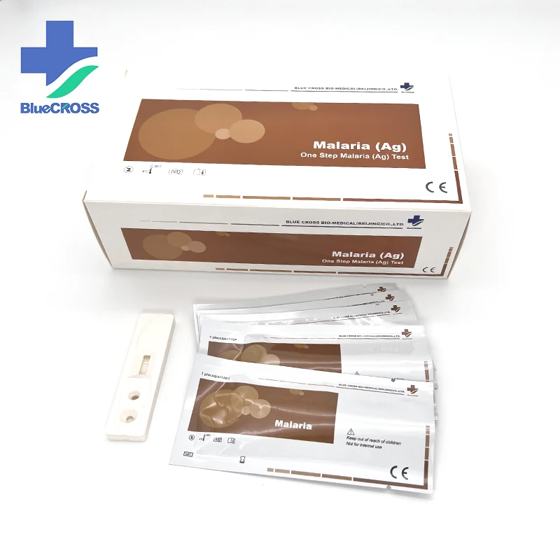 WHO and CE Approved Medical Disposable BlueCROSS Malaria Rapid Diagnostic Test Kit RDT Malaria PF PV Pan Strips and Cassettes