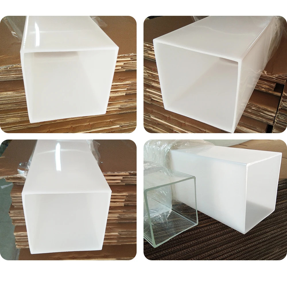 high quality transparent square pmma plastic acrylic perspex tube /pipe