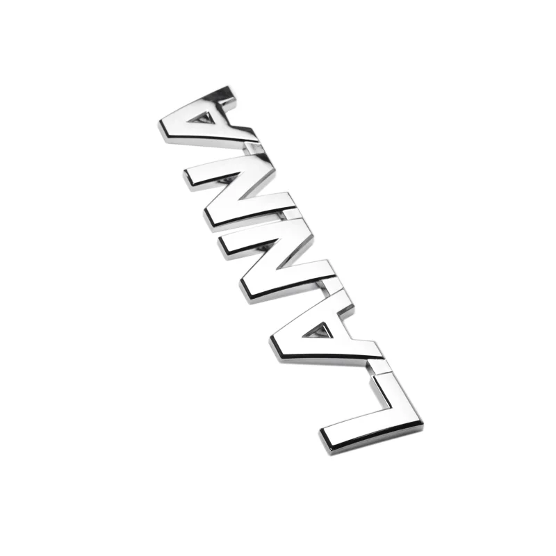ABS material 3D shape silver plating car logo label adhesive sticker