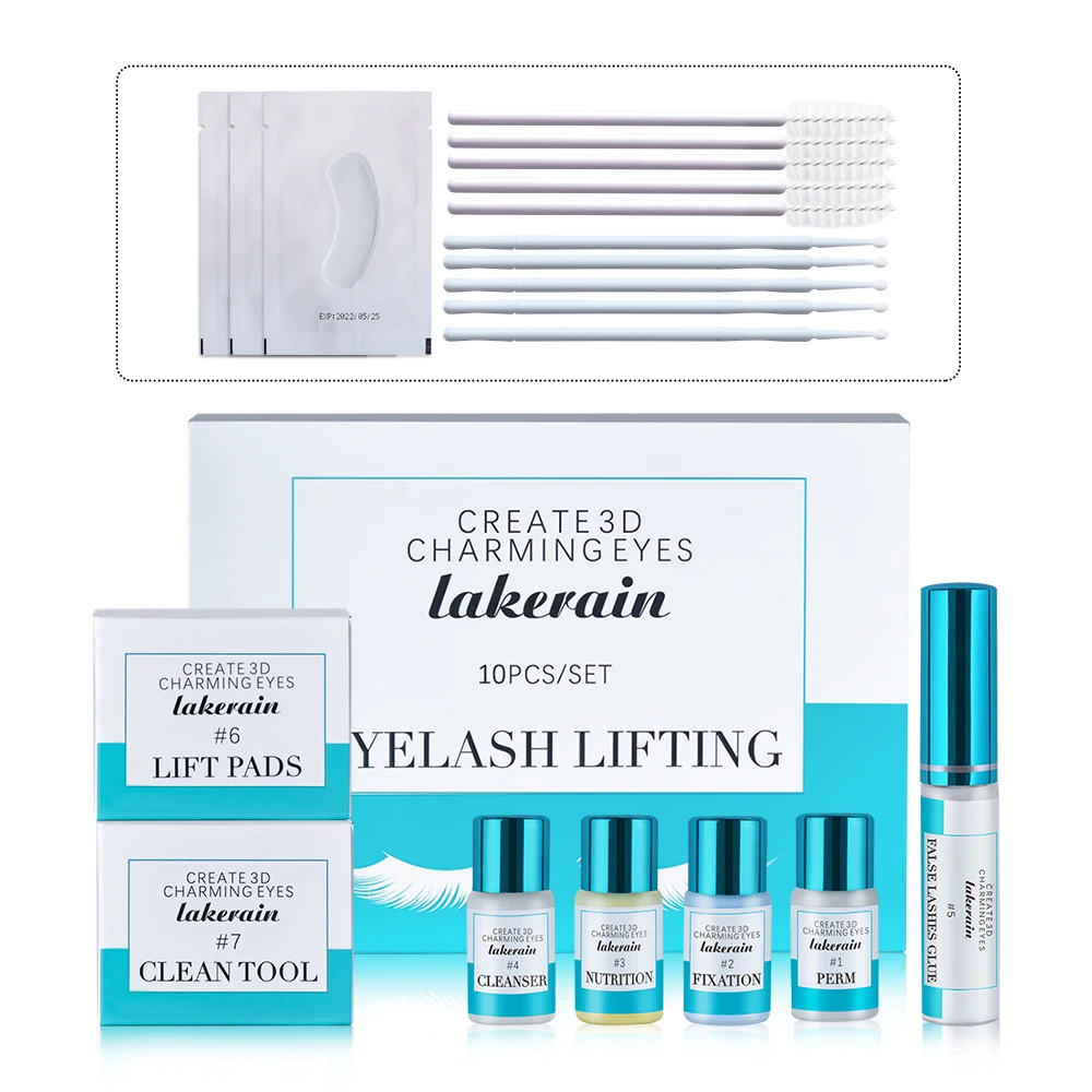 Lakerain Perm Eyelash Set Cold Perm Eyelash Protein Simple Perm 10 Piece Set