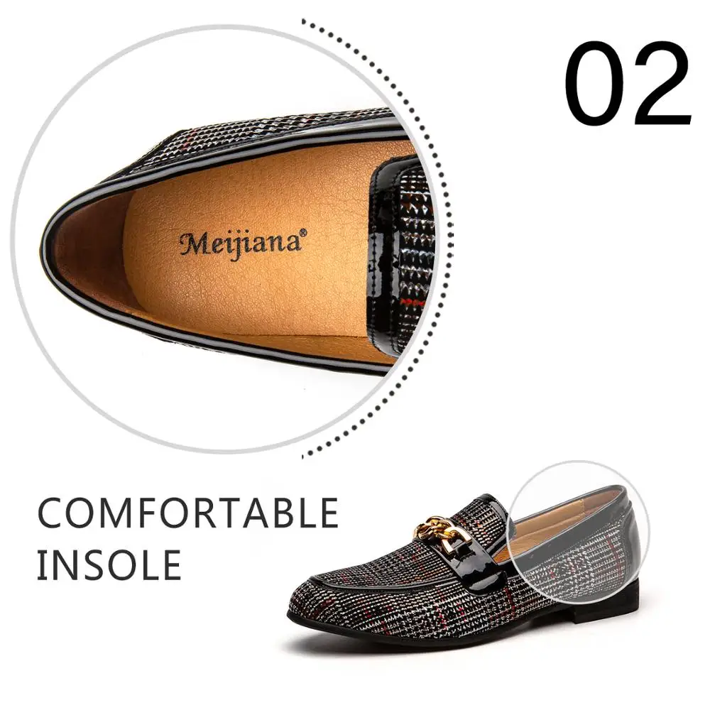 
MEIJIANA New Slip On Men Dress Shoes Handmade Loafers Men Casual Shoes Fashion Wedding Party Men 