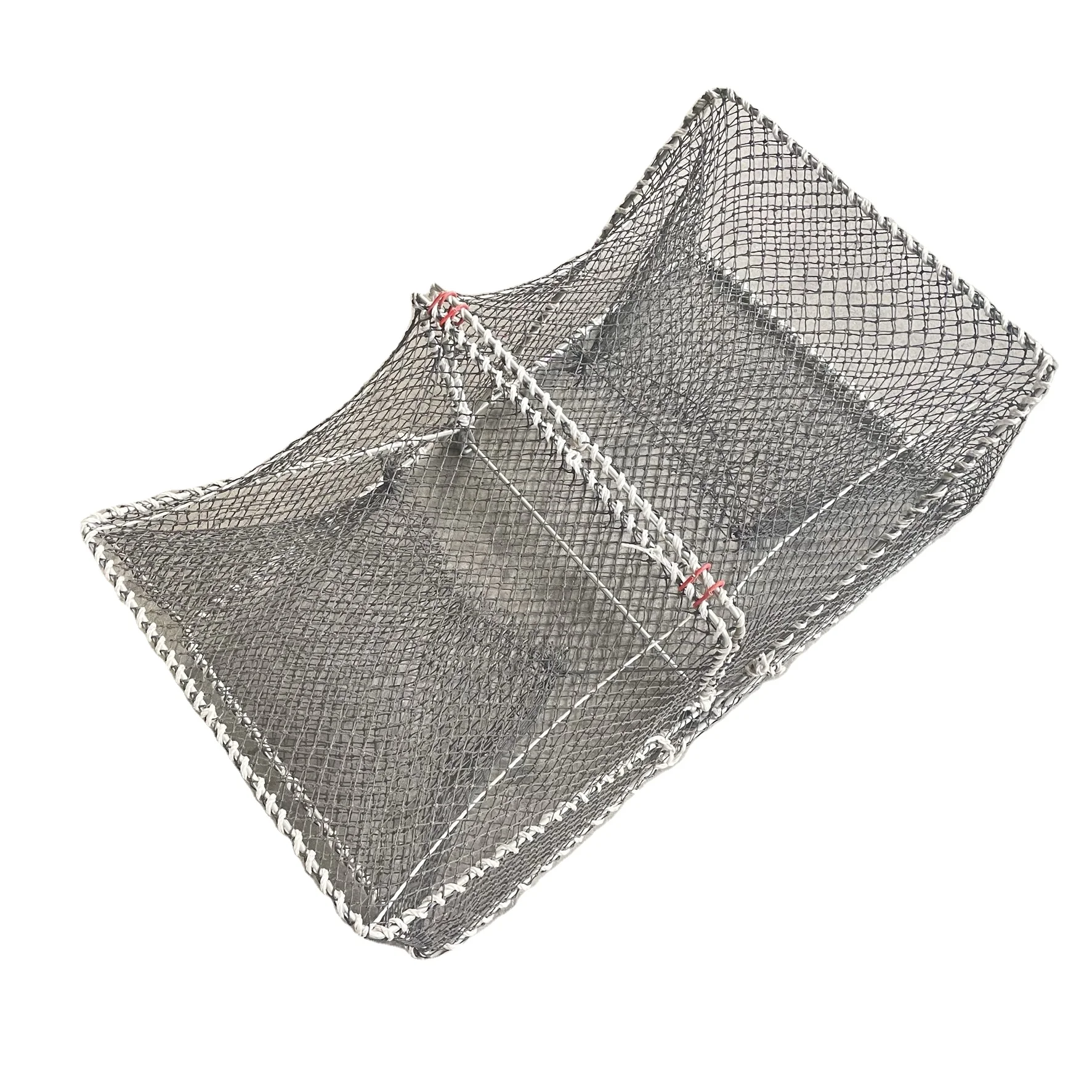 Square stainless steel galvanized folding PE mesh crab trap lobster cage