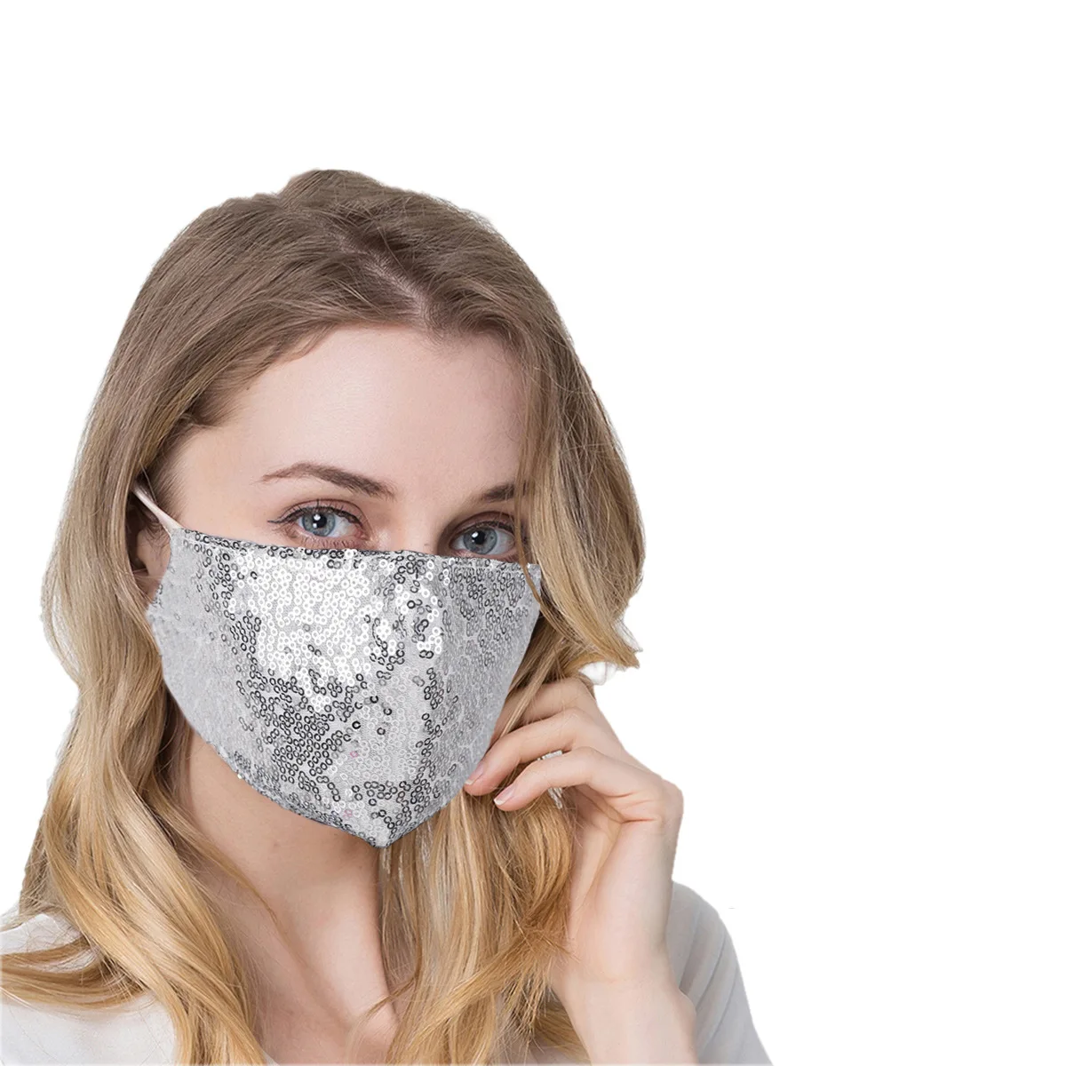 
2021 new style wholesale sequin fashion party maskes for christmas decoration dust reusable facemask 