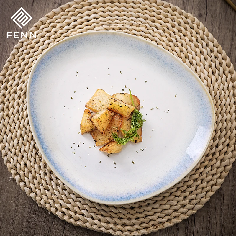 European Style Irregular square shape Porcelain dinner Plate & dishes luxury plates ceramic for Wedding Restaurant Use