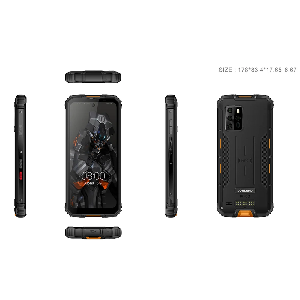 5g взрывозащищенный светодиодный телефон Dorland Aloha_5G 8000 мАч с защитой от взрыва полностью нетком невероятно безопасный промышленный мобильный