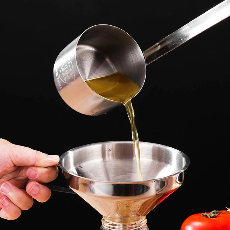 Wholesale Stainless Steel Wine Ladle and Funnel Kit for Kitchen Dispense Oil Vinegar Liquid Dry Ingredients
