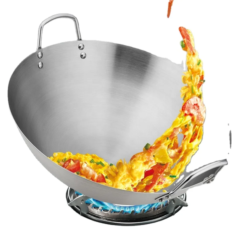 kitchen items sincerity high quality  carbon steel wok stainless steel chinese wok pan