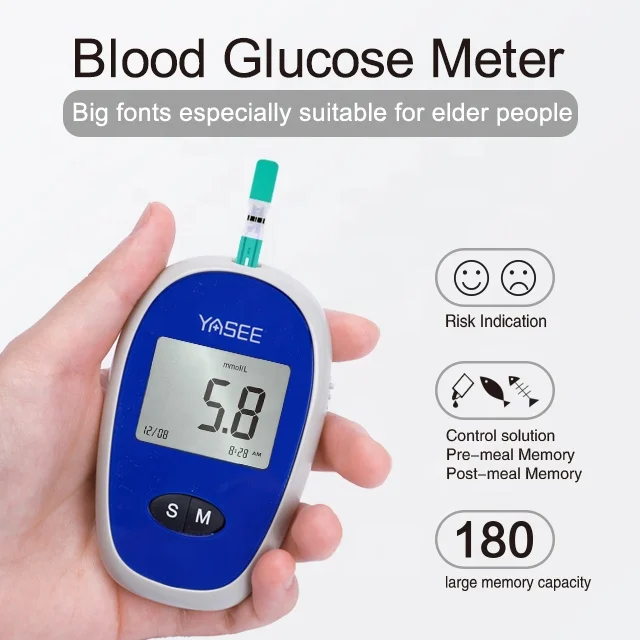 High accuracy electrochemical biosensor hemanalysis meter diabetic test machine blood sugar monitor gluco meter glucose analyzer